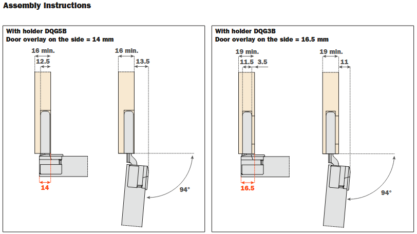 Salice Conecta Hinge For Wooden Doors 25-30mm Thick 14/16.5mm Overlay (2)