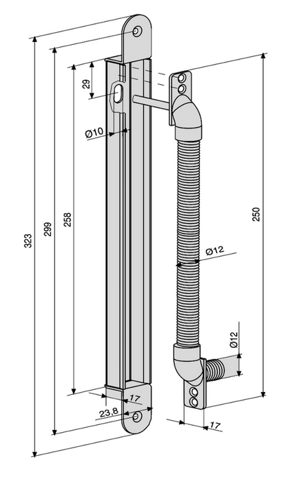 Abloy  EA280 Concealed Door Loop Chrome