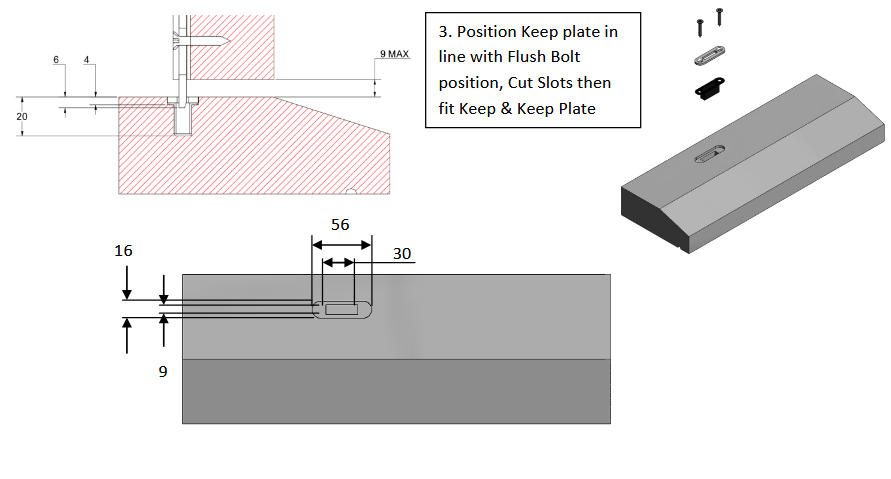 FB110 110mm Flush Bolt SSS