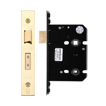Bathroom Lock 76mm c/w Forend and Strike Plate