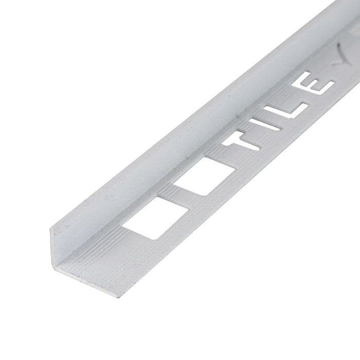 Tilerite L Shape Textured White Tile Trim 2.44m