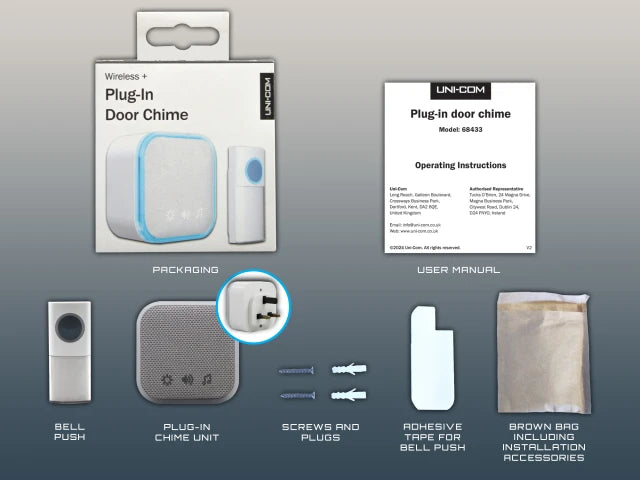 Uni-Com Plug In Door Chime White UNC68433