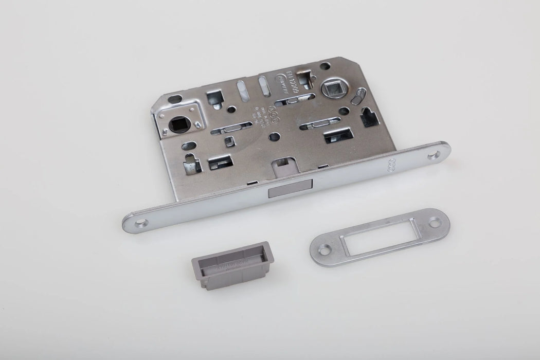 Magnetic Bathroom Lock 60mm Backset Satin Chrome