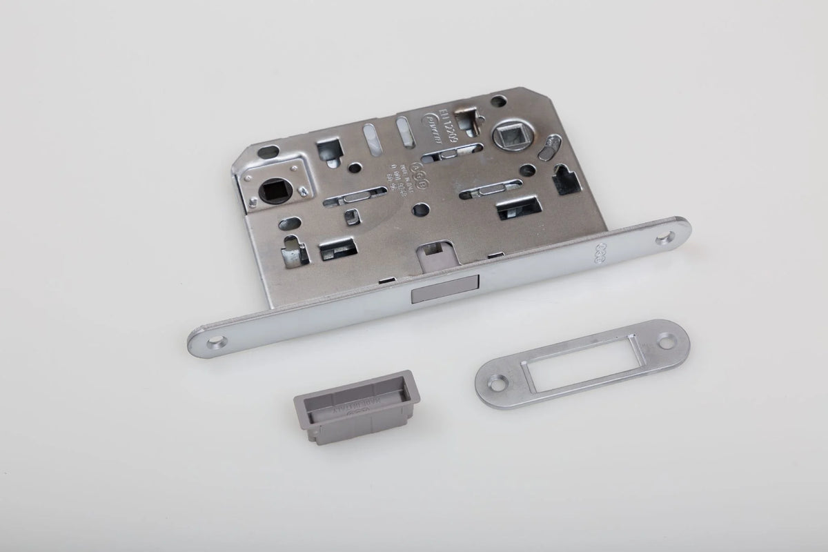 Magnetic Bathroom Lock 60mm Backset Satin Chrome — Neasden Hardware