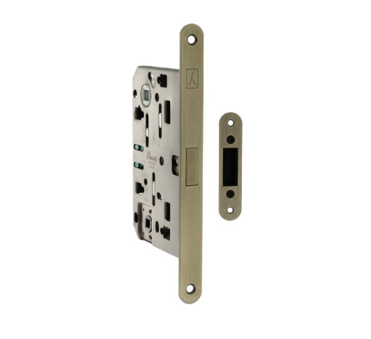 Magnetic Bathroom Lock 60mm Backset Satin Chrome