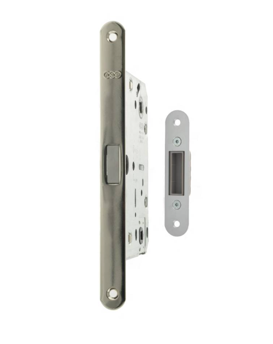 Magnetic Bathroom Lock 60mm Backset Satin Chrome