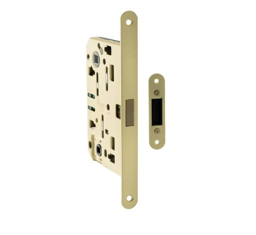 Magnetic Bathroom Lock 60mm Backset Satin Chrome