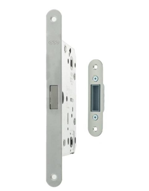Magnetic Bathroom Lock 60mm Backset Satin Chrome
