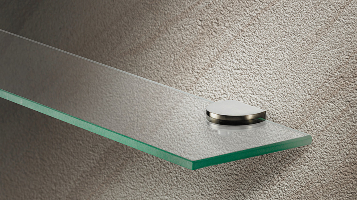 Shelf Support, Clamp Design, Screw Fixing, for Glass and Wooden Shelves, for 6-8 mm shelf thickness, polished chrome plated (2 pieces)