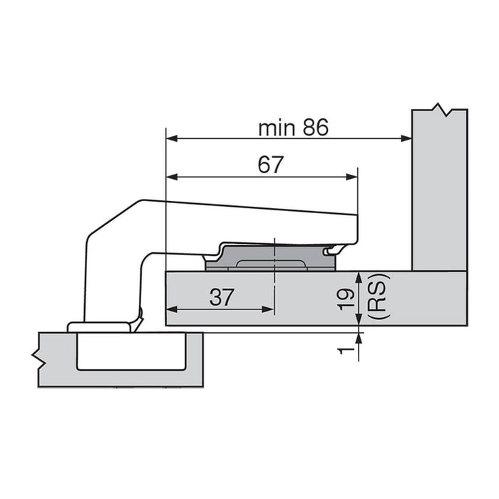 Blum 79B9950 Soft Close Overlay Blind Corner Hinge Clip On