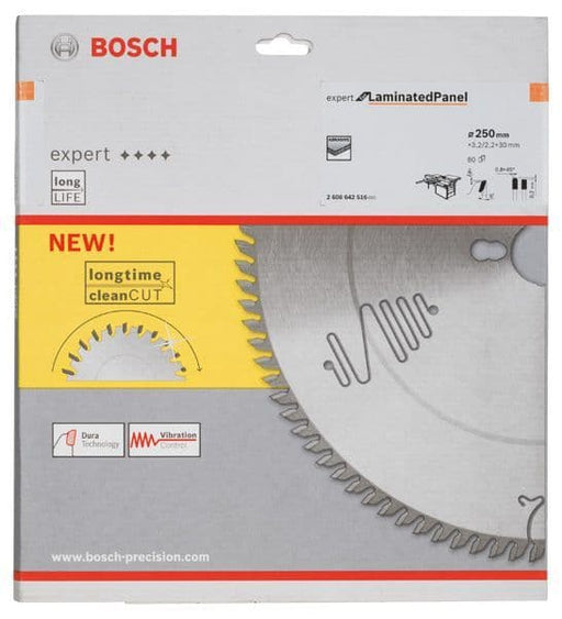 Bosch Expert 250 x 30 x 3,2 mm 80  Teeth Laminated Panel Circular Saw Blade