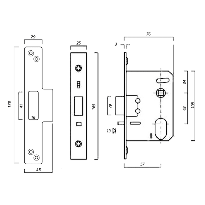 Briton 5250 Dual Profile Cylinder Nightlatch