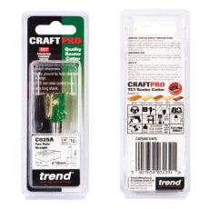 Trend Craft C025A 16mm Dia x 19mm Two Flute Cutter 1/4" Shank