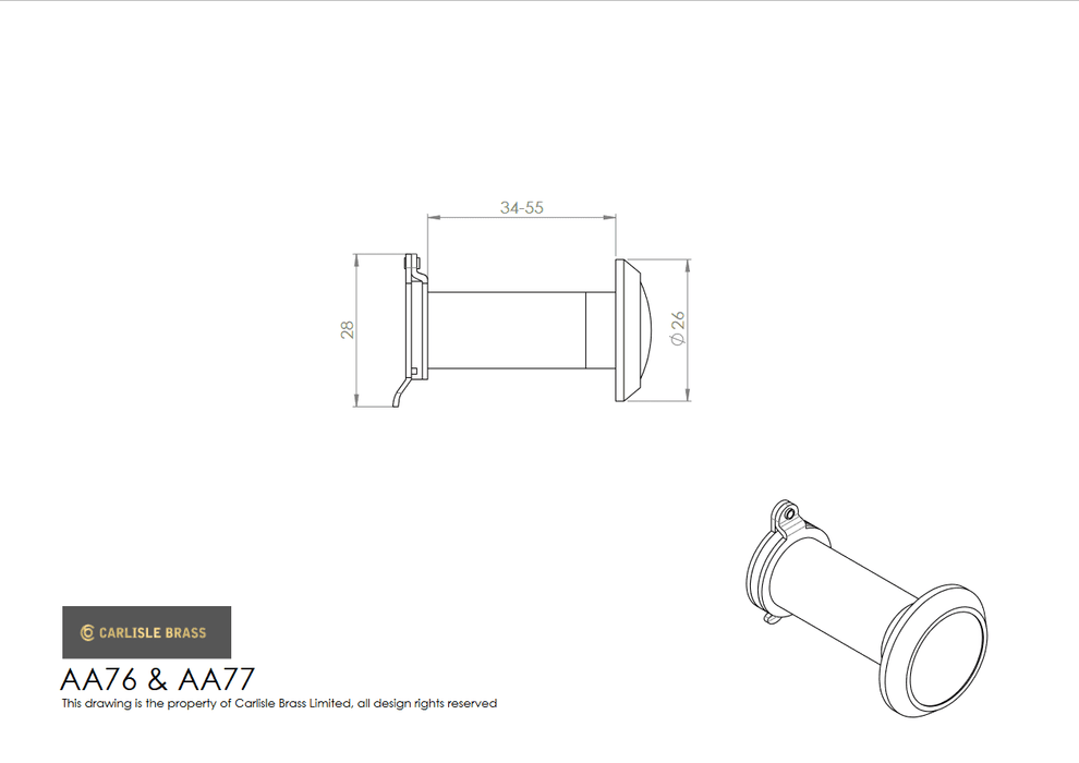 Carlisle Brass AA77 Door Viewer Glass Lens