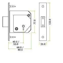 Chubb Retro 3G114 British Standard 5 Lever Deadlock