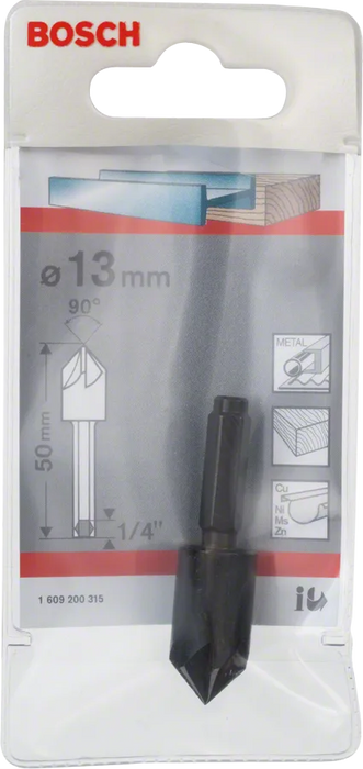 Bosch 13mm Dia 90 Degree 7 Flute Countersink Bit