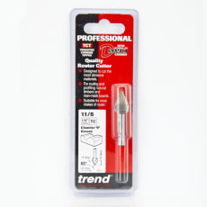 Trend 11/5 1/4" Chamfer V Groove Cutter 60 degrees 12.7mm Diameter