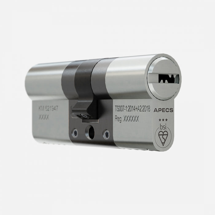 APECS AP BSI 3 Star 70mm Double Euro Cylinder Satin Nickel