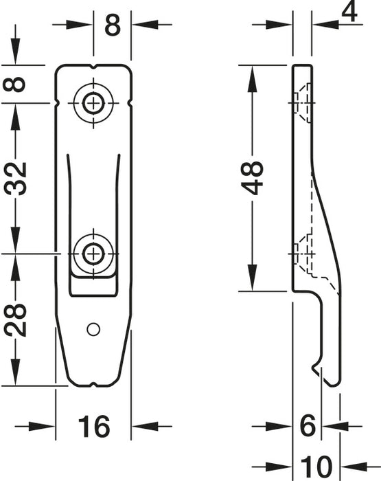 Keku 262.49.356 SF/DL-L  Panel Component with Lip Pacofix