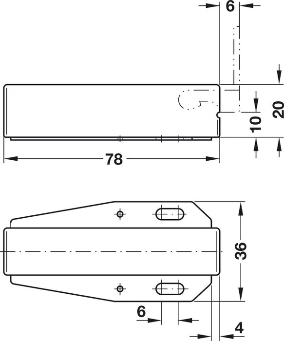 Hafele 245.56.901 Tutch-Latch Automatic Spring Catch Steel