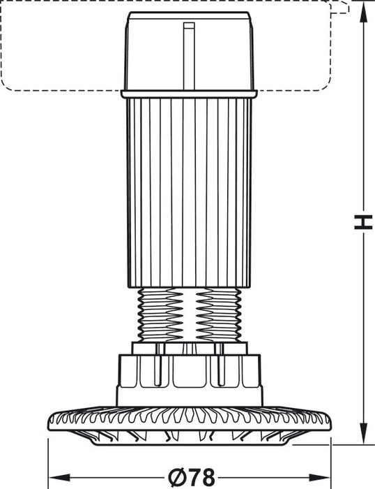 Häfele AXILO™ 78 Plinth System Foot And Shaft Section