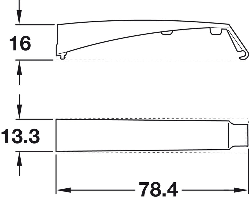 Hafele 356.12.505 K Push Tech Concealed Long Push Catch With Magnet Grey
