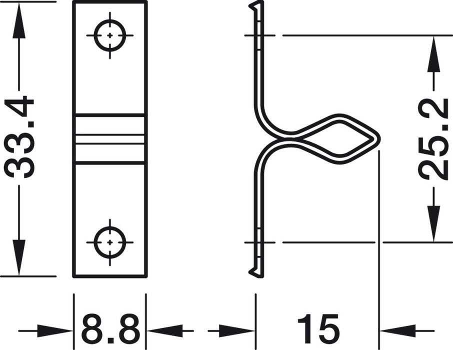 Twin Roller Catch Sprung Nylon/Steel