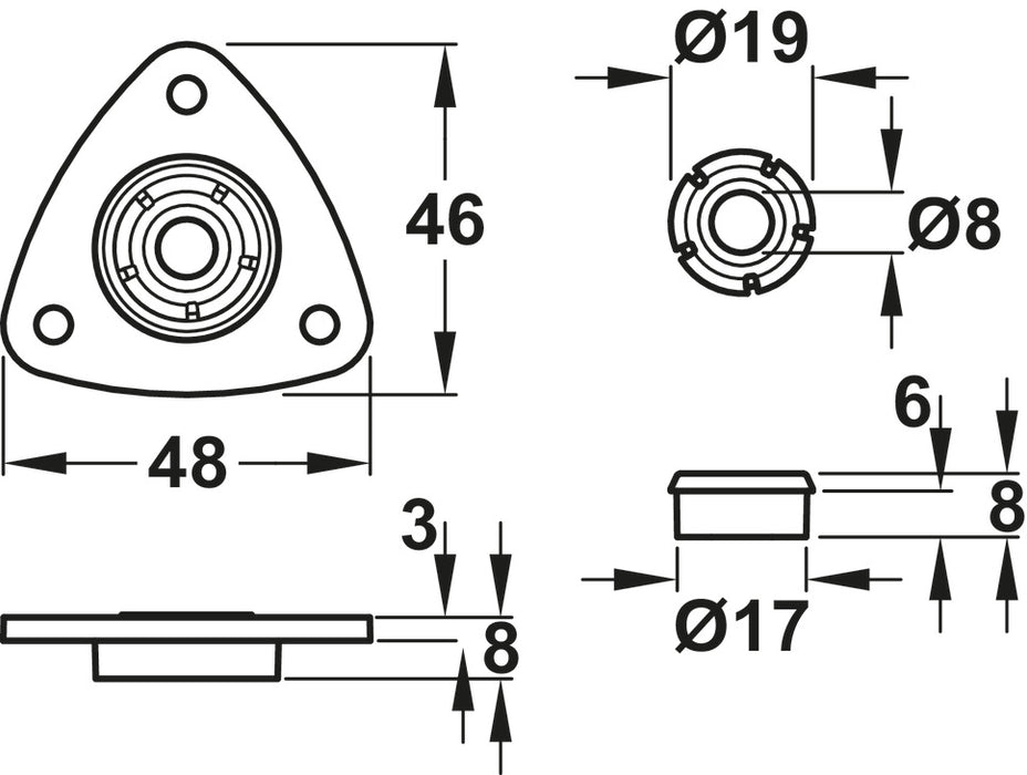 Button-Fix™Acetal Button Type 3 For Parallel Panels (single)
