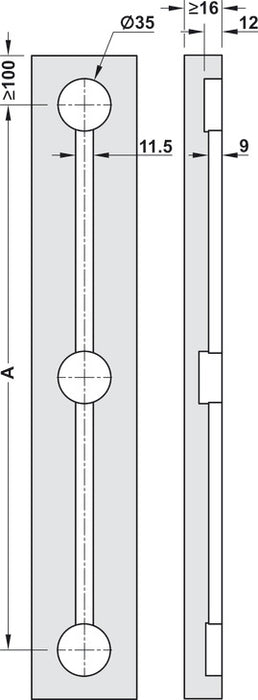 Häfele Planofit 210 Door Straightening Fitting Set For Doors 2000-2250mm
