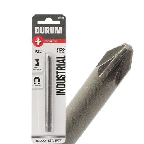 Durum PZ2 Industrial Magnetic Long Driver Bits - 3 sizes