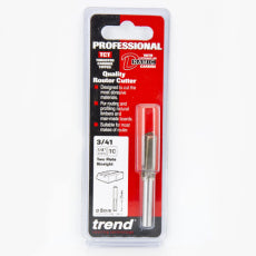 Trend 3/41 x 1/4" TC 8mm Diameter x 25mm Two Flute Router Cutter