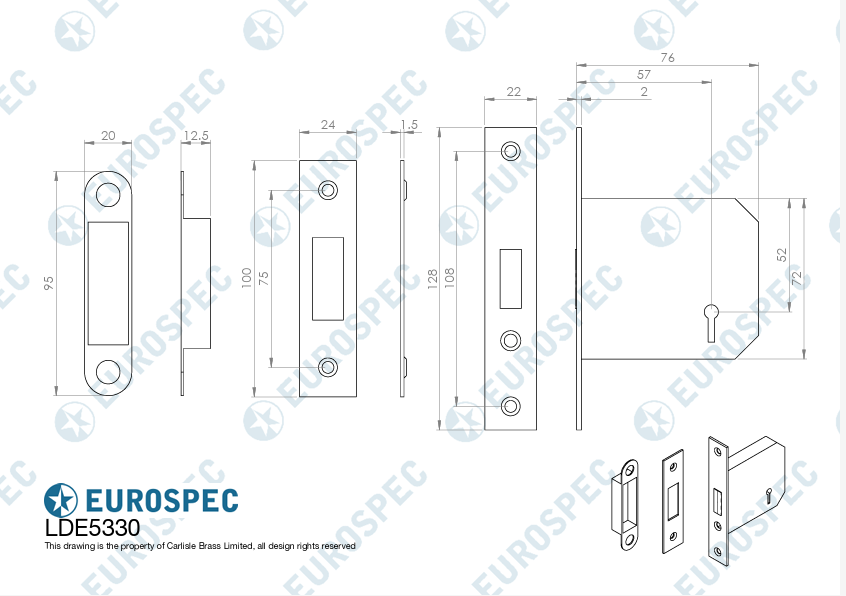 Easi-T Residential 3 Lever Deadlock