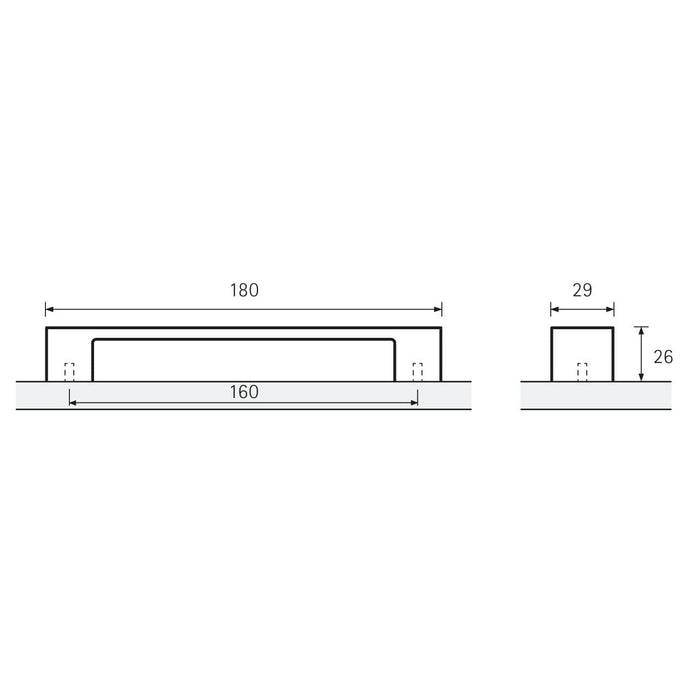 Hettich ProDecor Solda Pull Handle 160mm C/C Matt Black