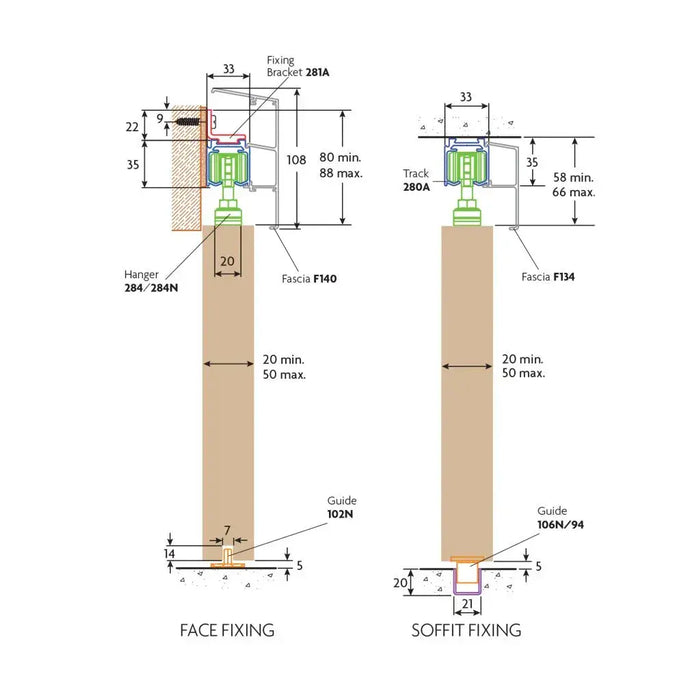 Husky Sliding 100 Complete Set For 1 Door