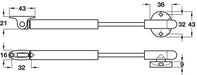 Italiana Automatic Lid Stay 80N, 244mm