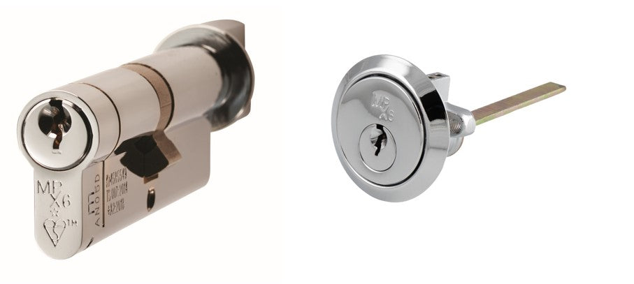 MPX6 Euro Thumb Turn Cylinder And Rim Cylinder Keyed Alike Pair
