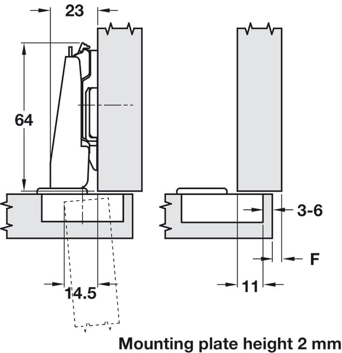 Hafele 322.11.530 Grass Nexis Concealed Cup Hinge 95° Full Overlay