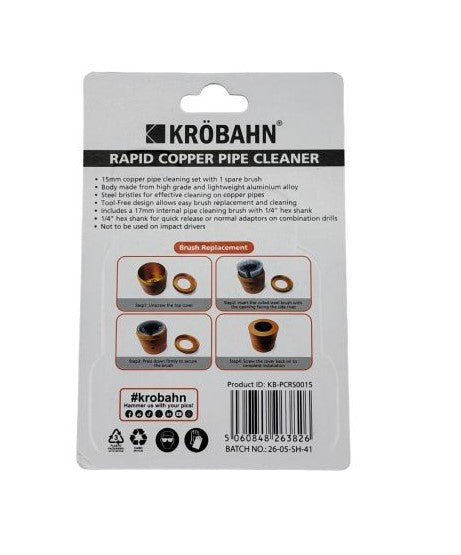 Krobahn 15mm Rapid Copper Pipe Cleaner Kit