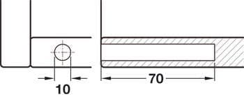 Push To Open Catch 10x70mm with Buffer, Recess Fix