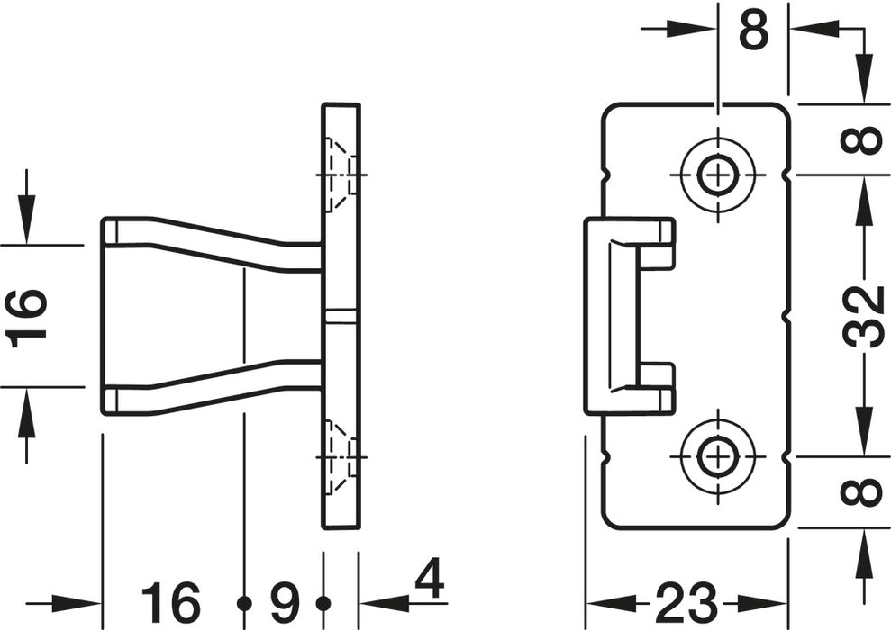 Push-Fit Fasteners Connector Set Surface Mounted AS Pacofix (262.50.313)