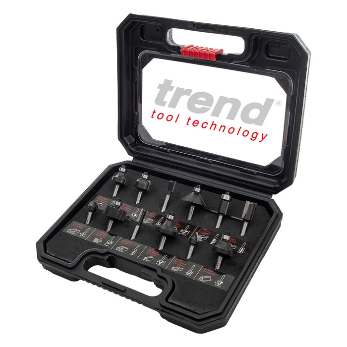 Trend SET/SS8X1/4TC - 12 piece 1/4in shank TCT Router Cutter Set