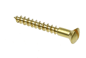 TQ 4g x 3/4" Solid Brass Raised CSK Slot Head Woodscrews (200)