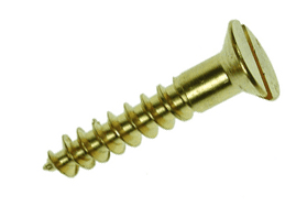 TQ 6g x 1" Solid Brass Countesink Slot Head Woodscrews (200)