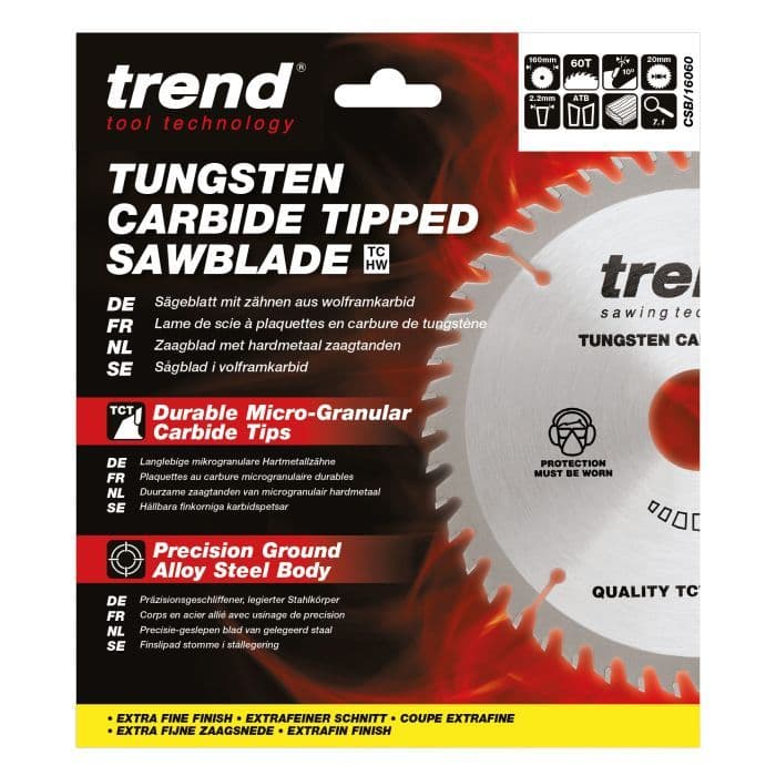 Trend Craft CSB/16060 Saw Blade 160mm Dia 60 Teeth 20mm Bore