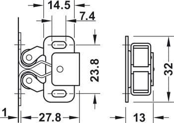 Twin Roller Srung Catch