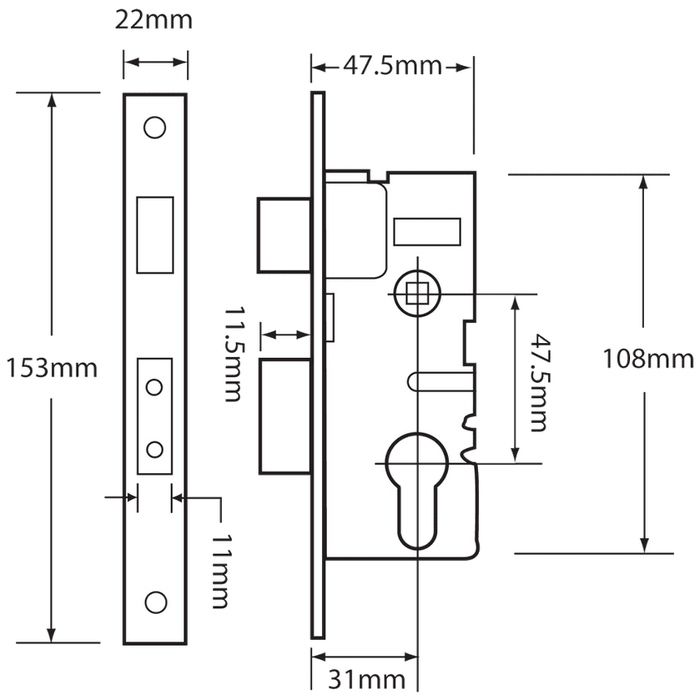 Union L2224 Euro Sashcase - 50mm Case SC