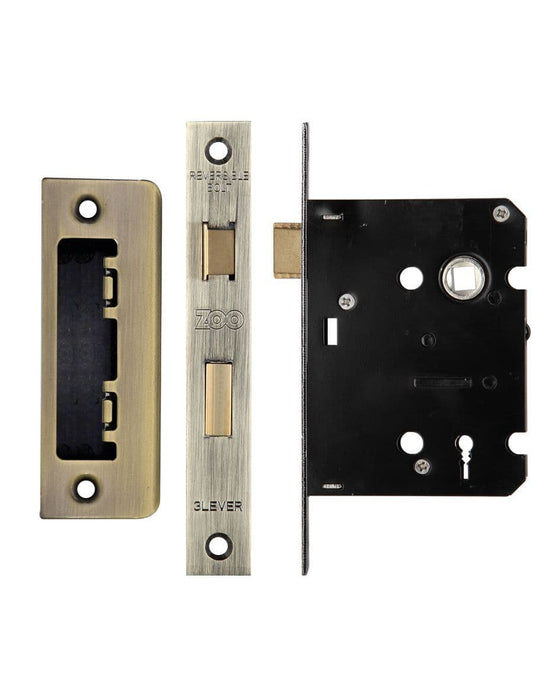 ZCS376 3 Lever Mortice Sashlock, 76mm Case - 57mm Centres