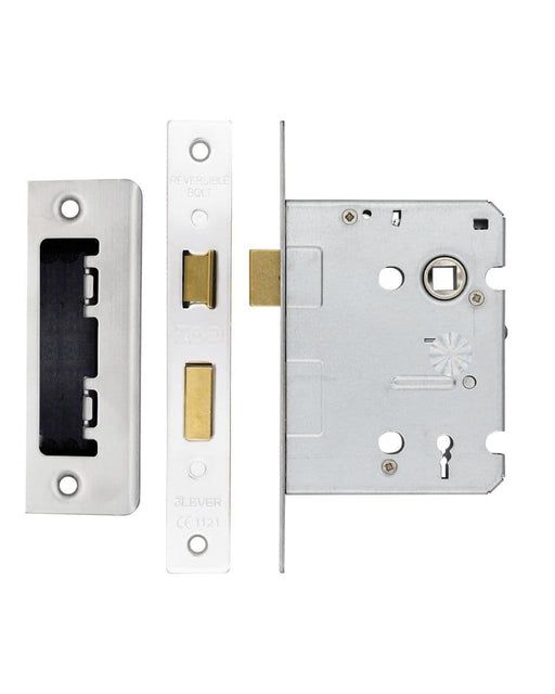 ZCS376 3 Lever Mortice Sashlock, 76mm Case - 57mm Centres